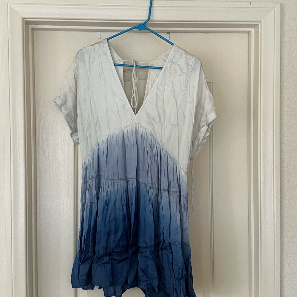 Free People Ombre Blue and White Blouse